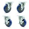 Service Caster 4 Inch Blue Polyurethane Wheel Swivel Top Plate Caster Set with 2 Brakes SCC SCC-20S414-PPUB-BLUE-2-TLB-2 - alternate 1
